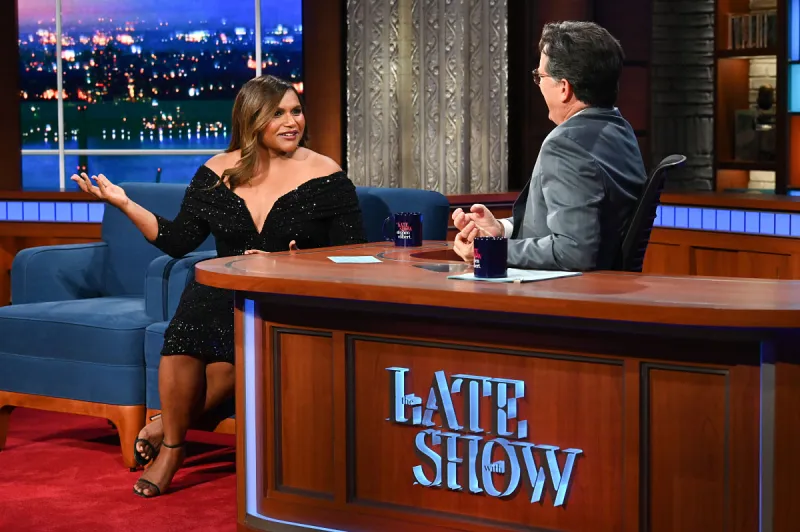 The Late Show with Stephen Colbert and guest Mindy Kaling