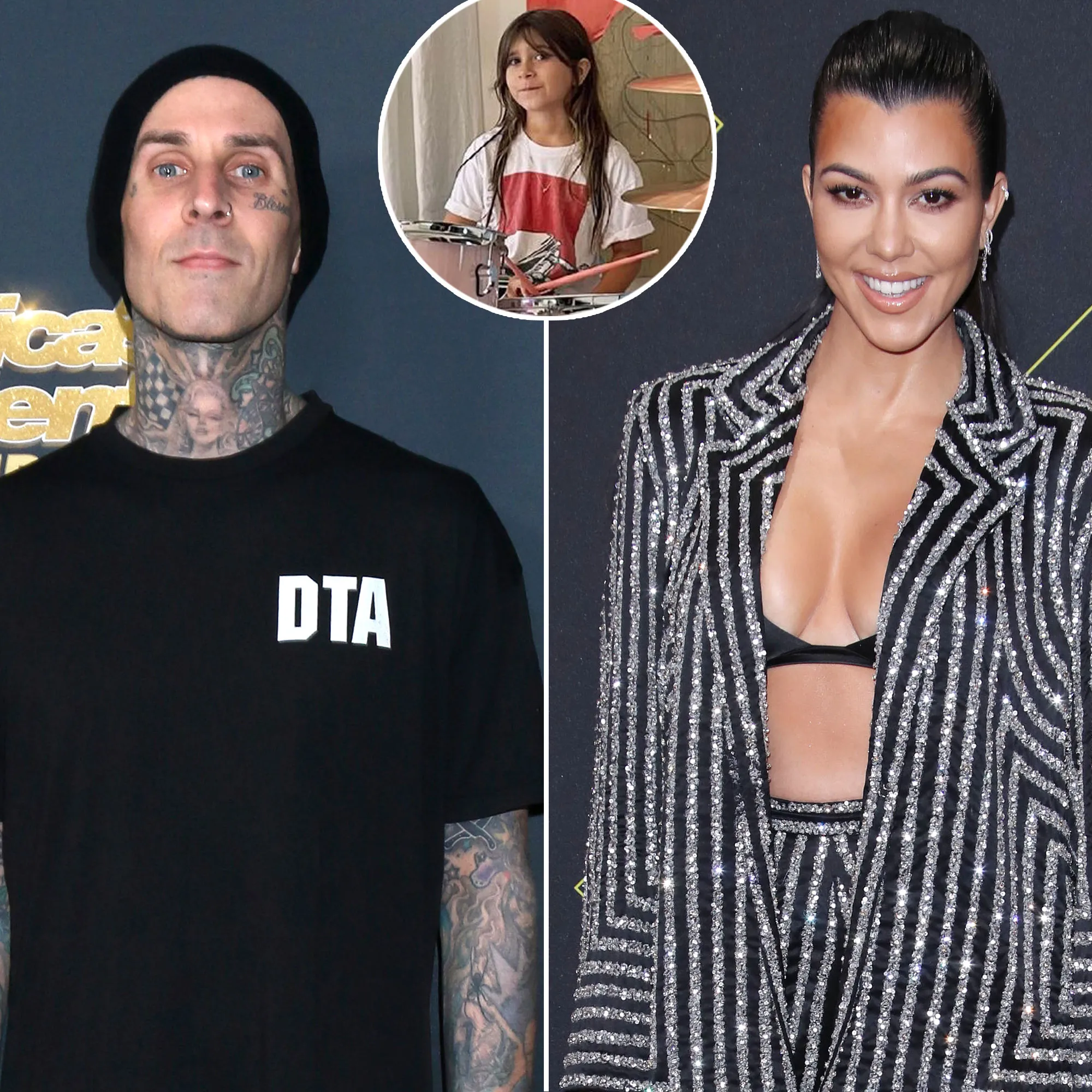 Travis Barker Teaches Kourtney Kardashian Daughter Penelope to Play New Drum Set