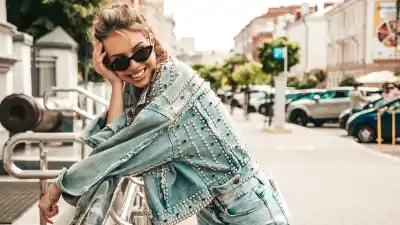 Trendy-Denim-Jacket-Stock-Photo
