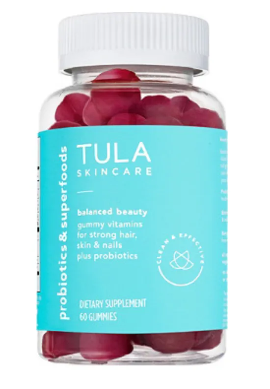 Tula Balanced Beauty Gummy Vitamins for Strong Hair, Skin & Nails Plus Probiotic