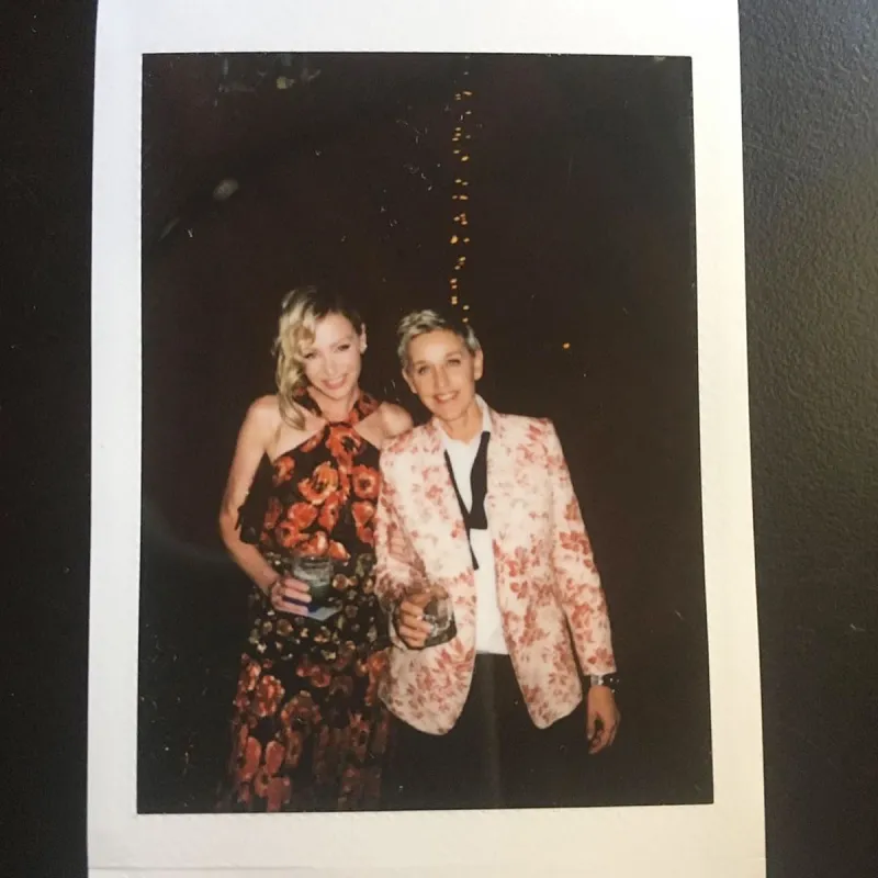 Ellen DeGeneres Portia de Rossi Timeline Update Floral Dress Floral Jacket