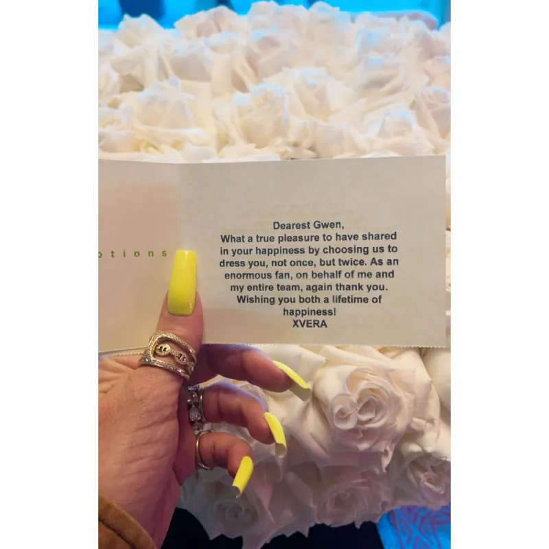 Gwen Stefani Shares Sweet Message From Vera Wang Her 2 Wedding Dresses