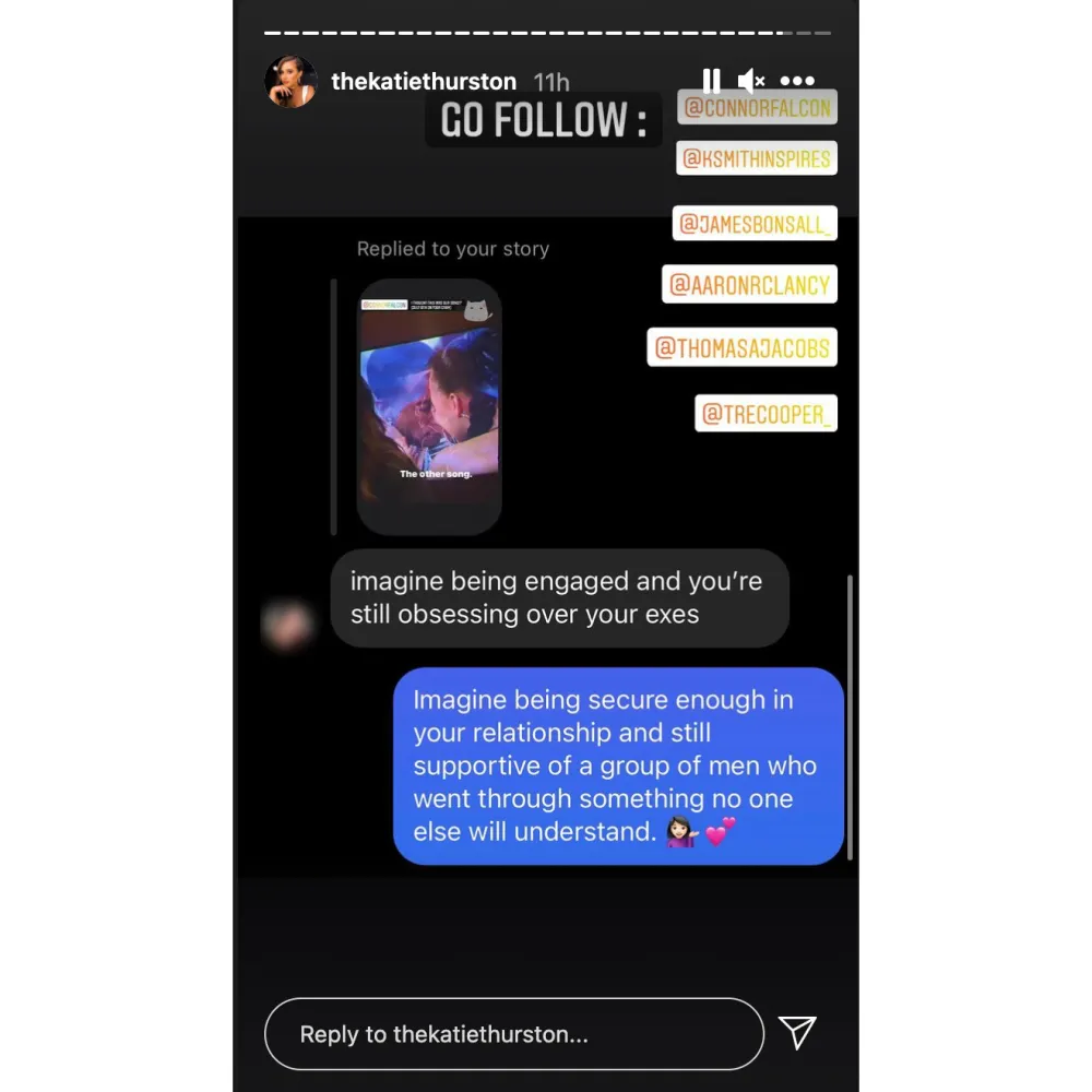 Katie Thurston Tells Trolls She Feels 'Secure' in Her Relationship After Joking About Seeing Her Exes on 'BiP'