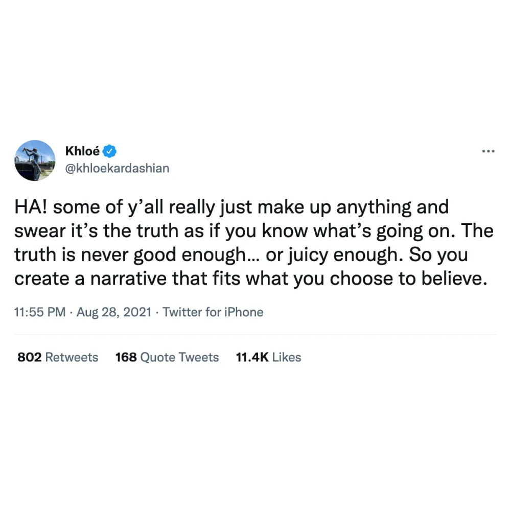 Khloe Kardashian Claps Back at 'People Creating Fake S--t' About Her After Tristan Thompson Reunion