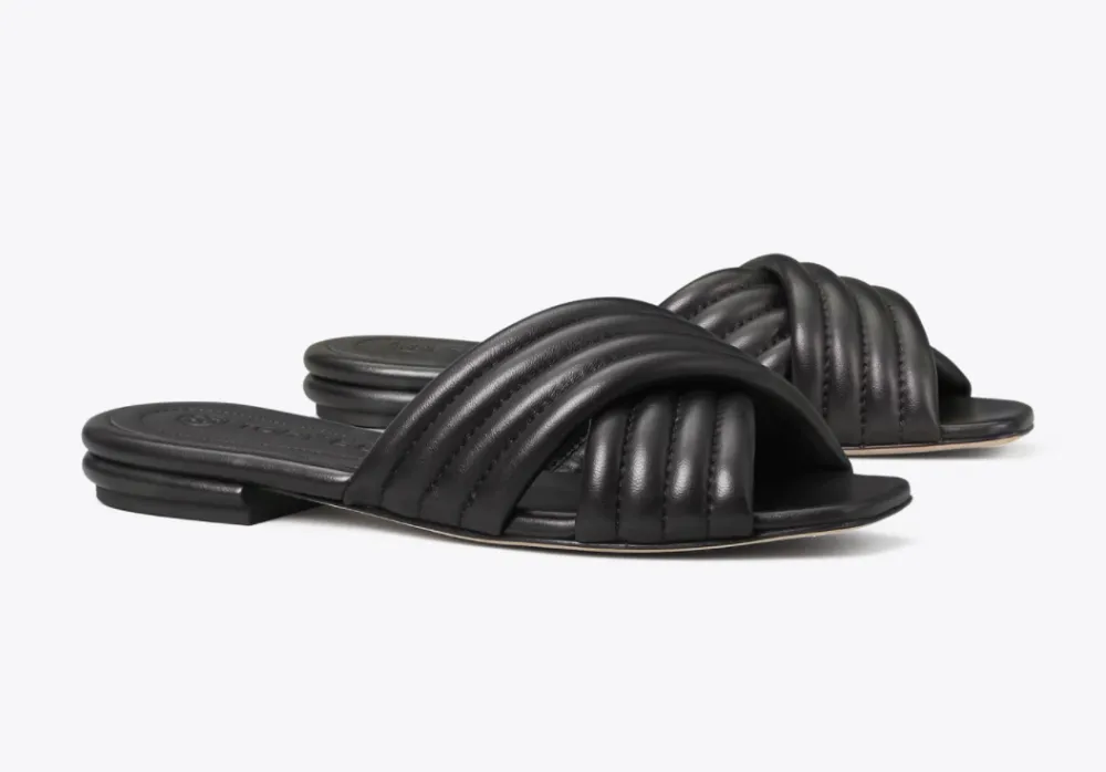 Kira Quilted Flat Slide