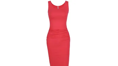 Ruched Knee Length Bodycon Dress