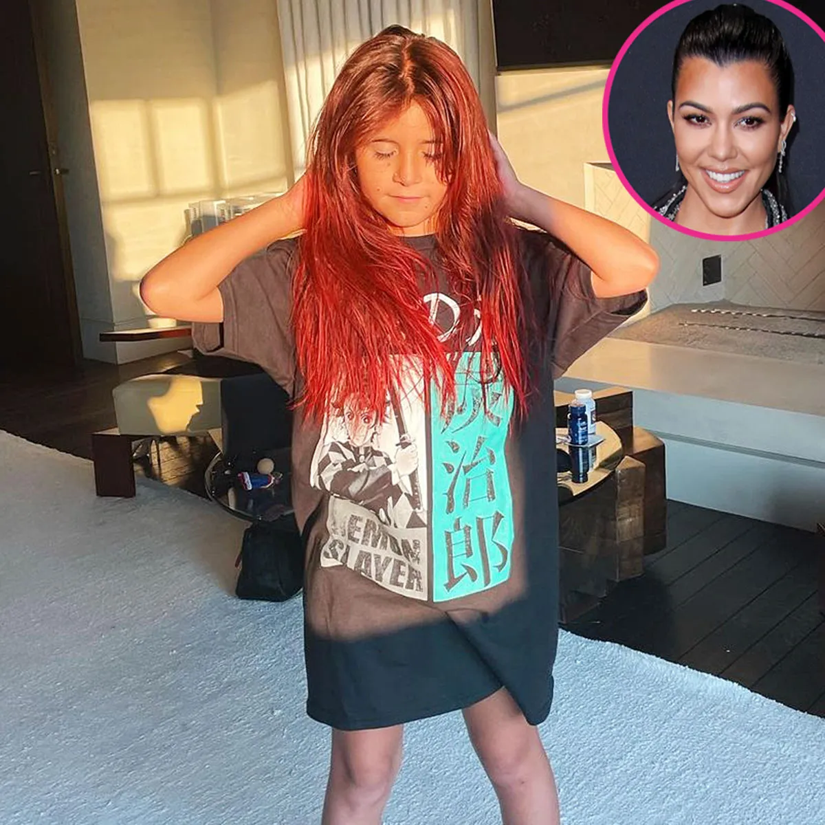 Penelope Disick Dyes Her Hair Bright Red Kourtney Kardashian