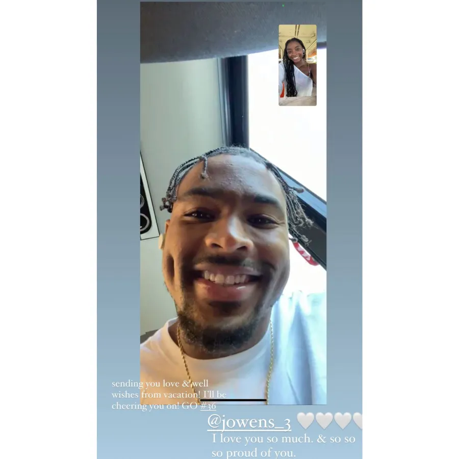 Simone Biles Supports Boyfriend Jonathan Owens From Afar