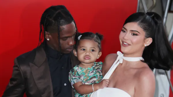 Travis Scott Gifts Daughter Stormi With Big Yellow Bus Promo