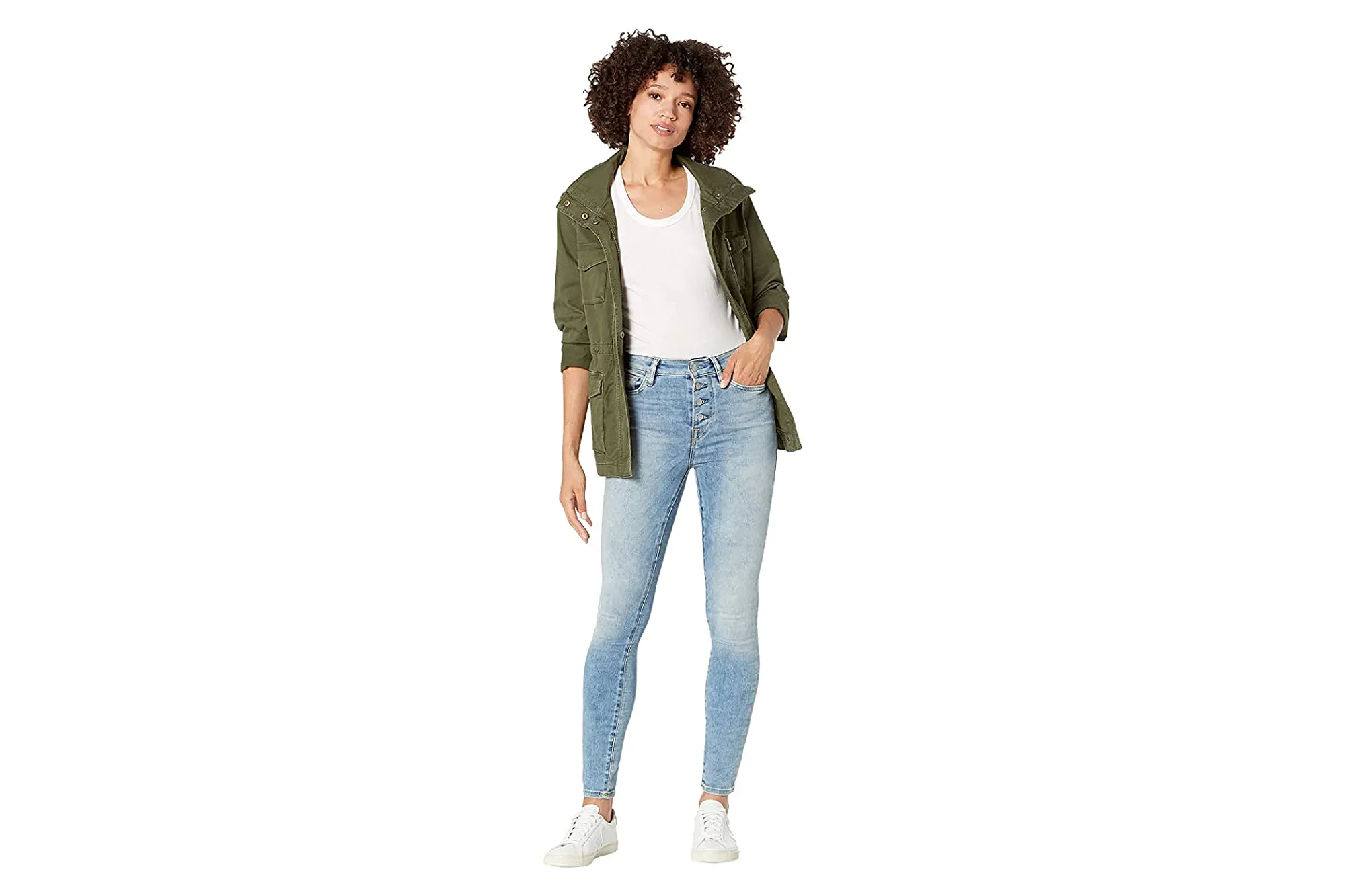 True Religion Halle High-Rise Skinny Exposed Button in 5 am Light