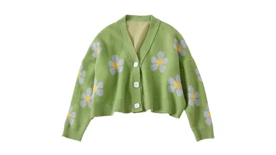 VLOJELRY Women's Flower Long Sleeve Short Cardigan