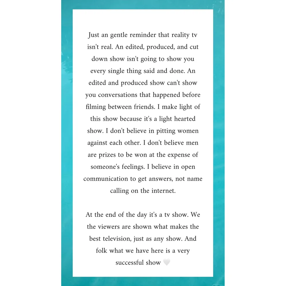 Bachelor Paradise Pieper Defends Herself