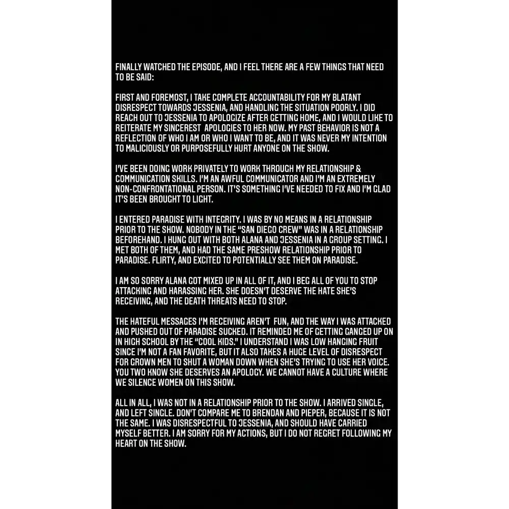 BiP's Chris Conran Apologizes for 'Blatant Disrespect' for Jessenia Cruz