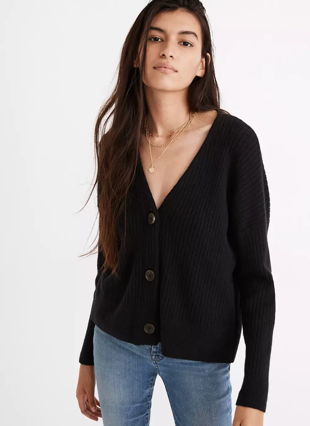 Cameron Ribbed Cardigan Sweater in Coziest Yarn