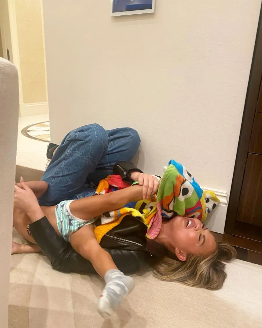 Chrissy Teigen Says Son Miles Kicks Her in the Face ‘6 to 8 Times a Day'