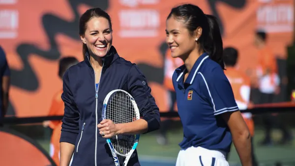 Duchess Kate Middleton Shows Off Tennis Skills With U.S. Open Winner Emma Raducanu