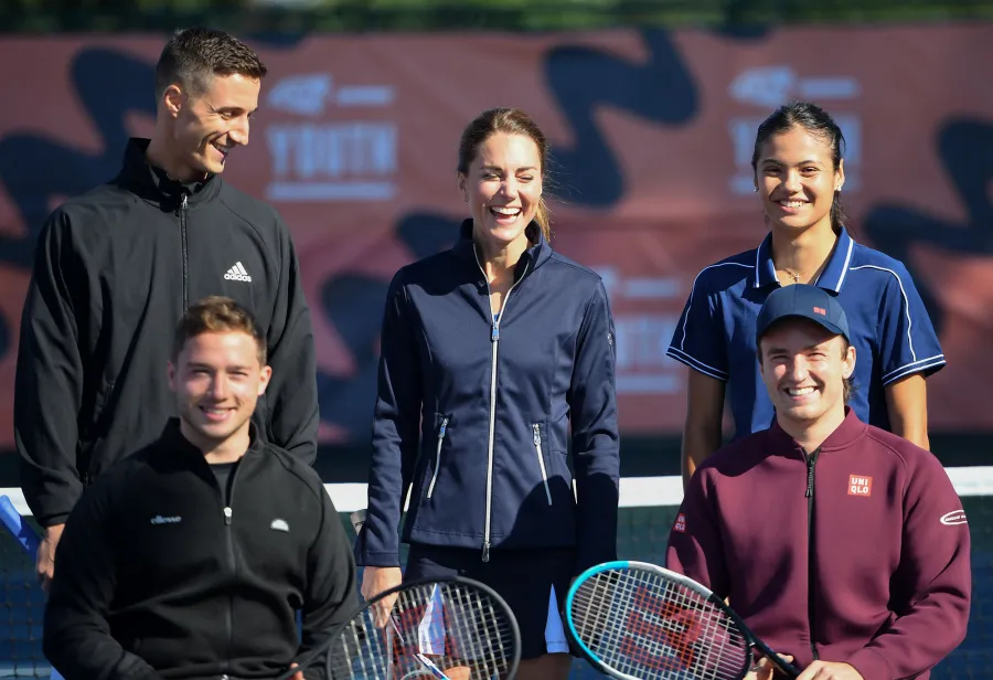 Duchess Kate Middleton Shows Off Tennis Skills With U.S. Open Winner Emma Raducanu