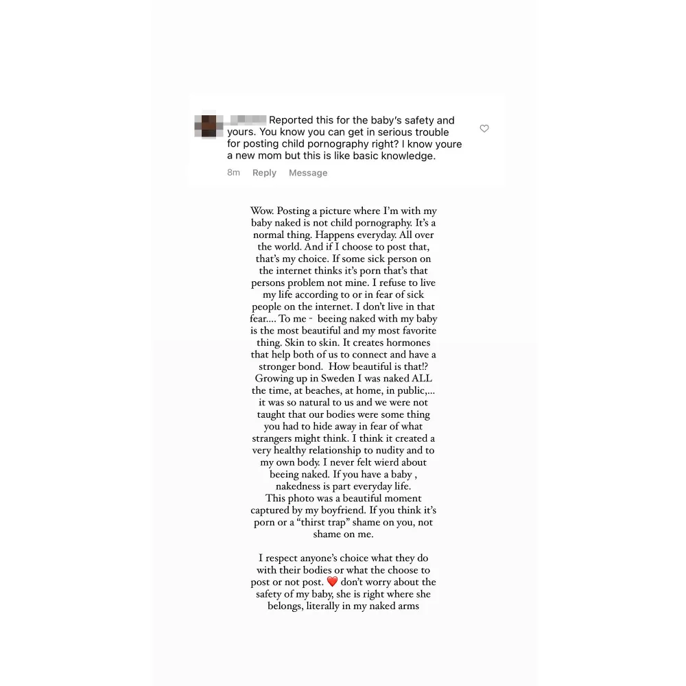 Elsa Hosk Defends Posting Nude Photos With Daughter 3