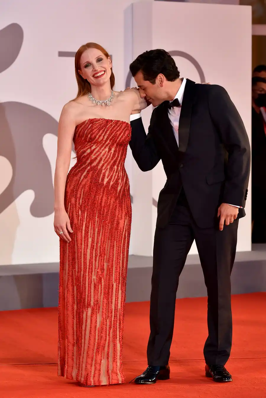 Jessica Chastain and Oscar Isaac at the Scenes from a Marriage premiere