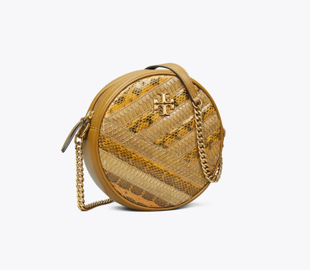 Kira Chevron Snakeskin Circle Bag