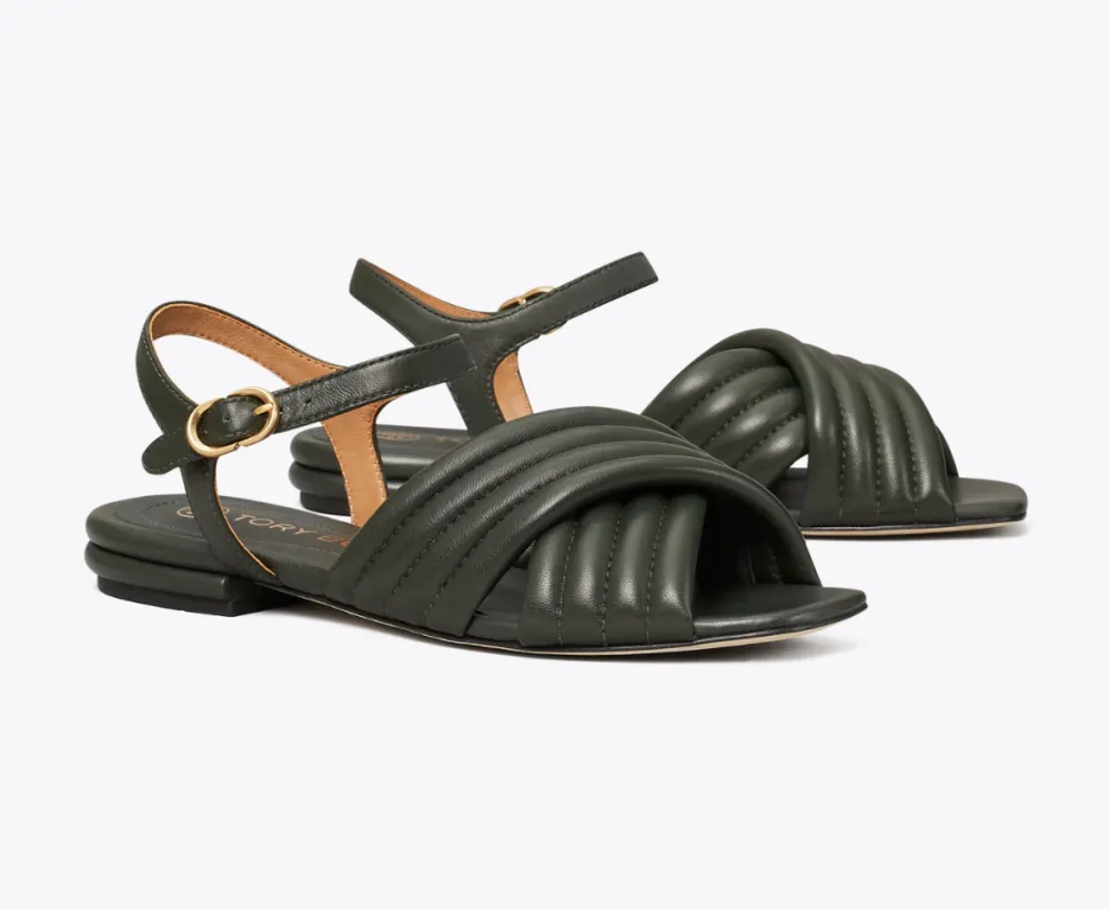 Kira Quilted Ankle-Strap Sandal