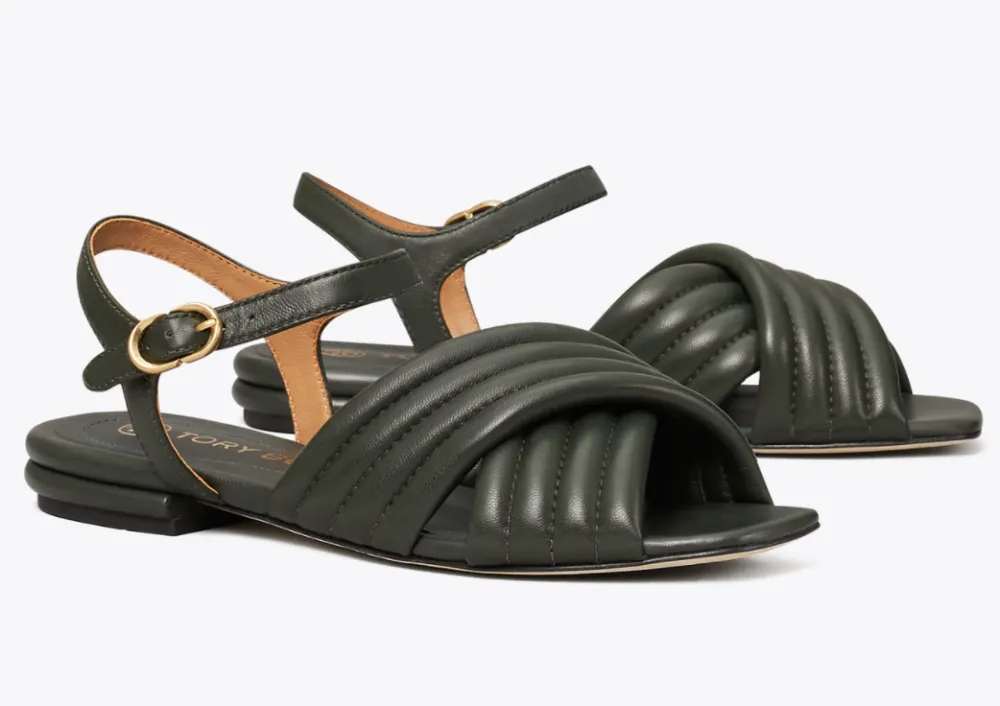 Kira Quilted Ankle-Strap Sandal