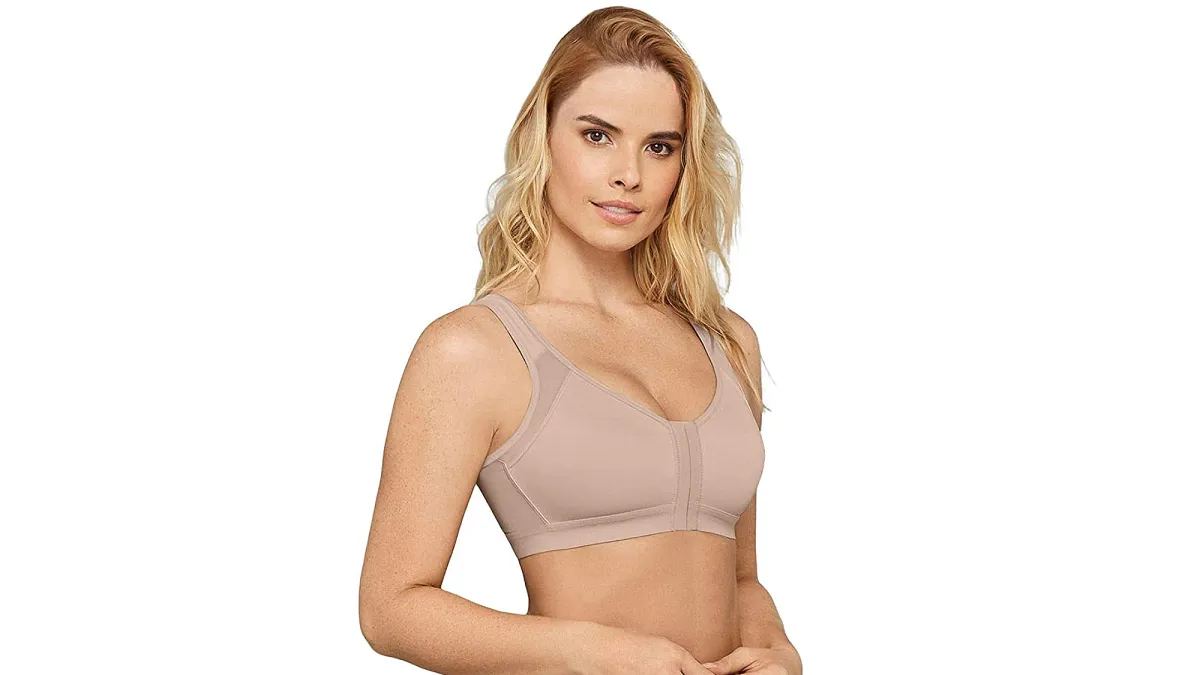 Leonisa Front Closure Full Coverage Back Support Posture Corrector Bra