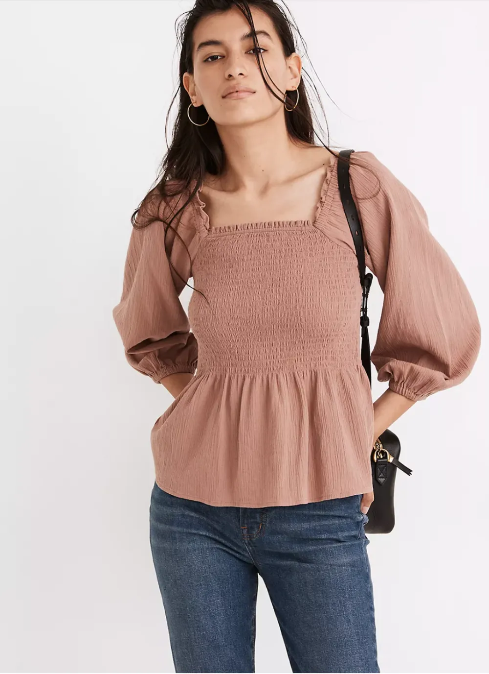 Lucie Smocked Peplum Top