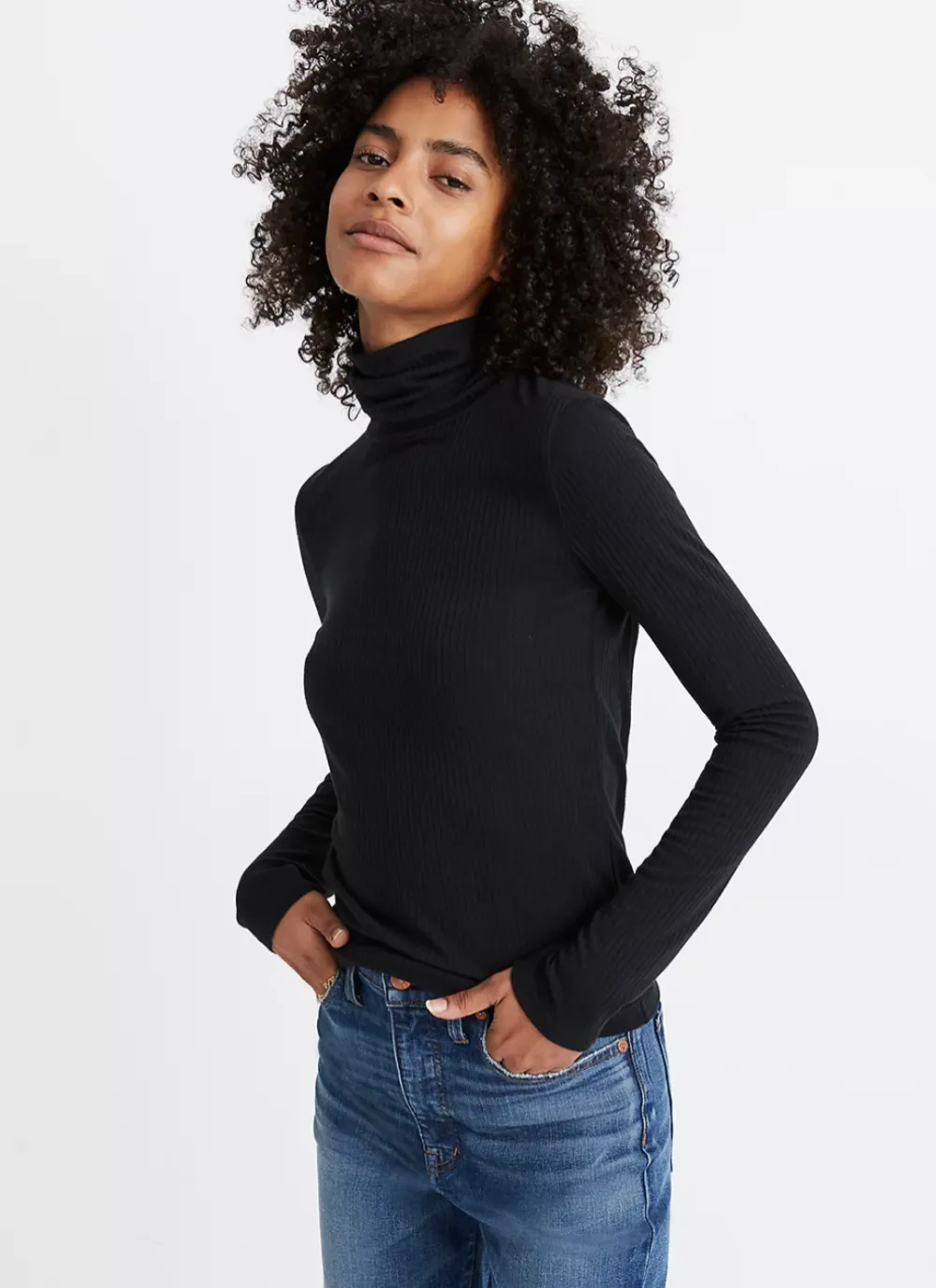 Ribbed Turtleneck Top
