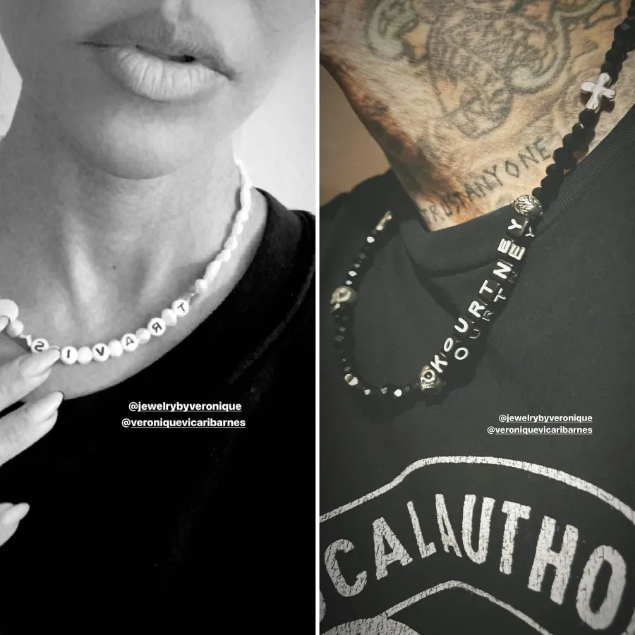 Travis Barker Rocks Beaded Kourtney Necklace