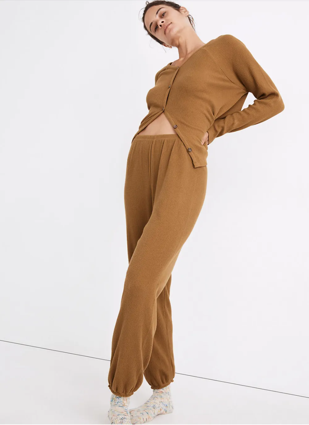 Waffle Knit Pajama Sweatpants