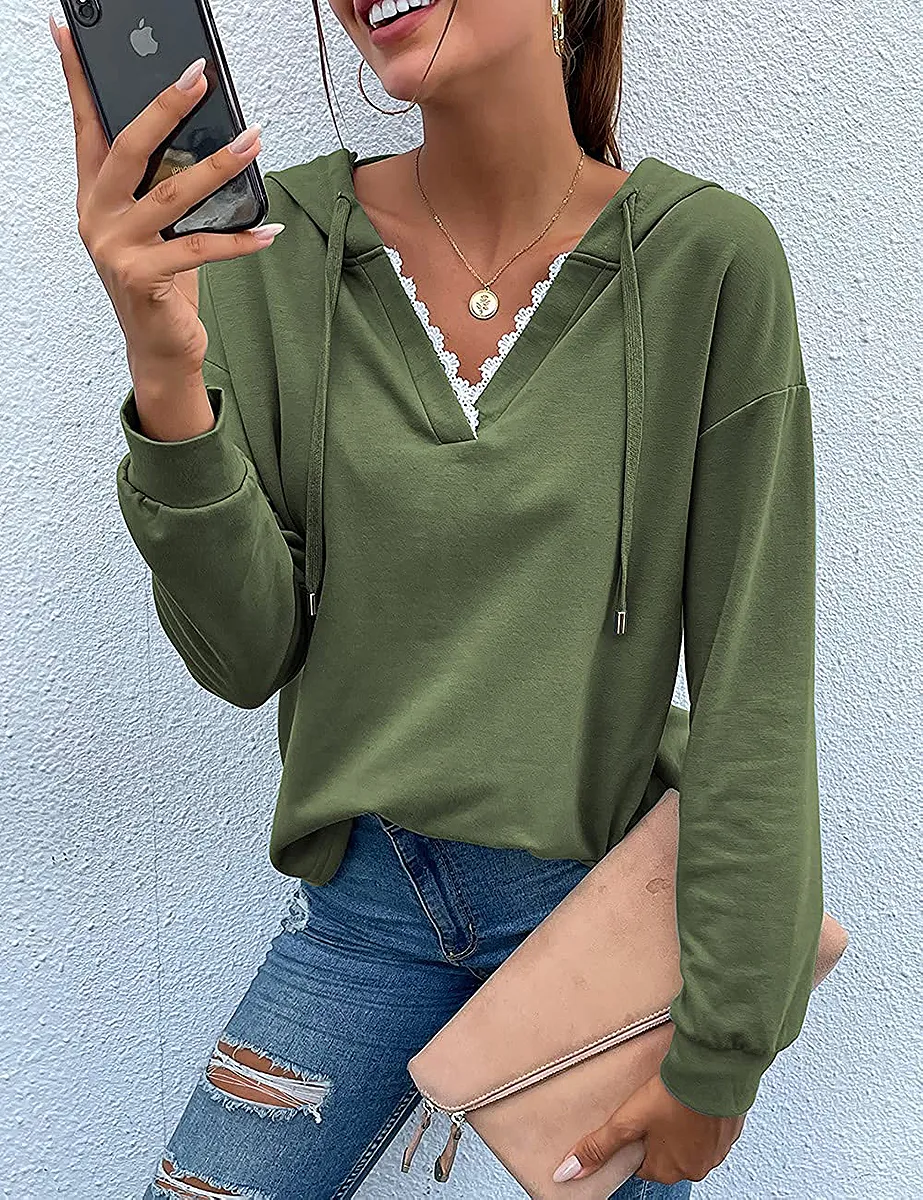 prettygarden-lace-hoodie-green