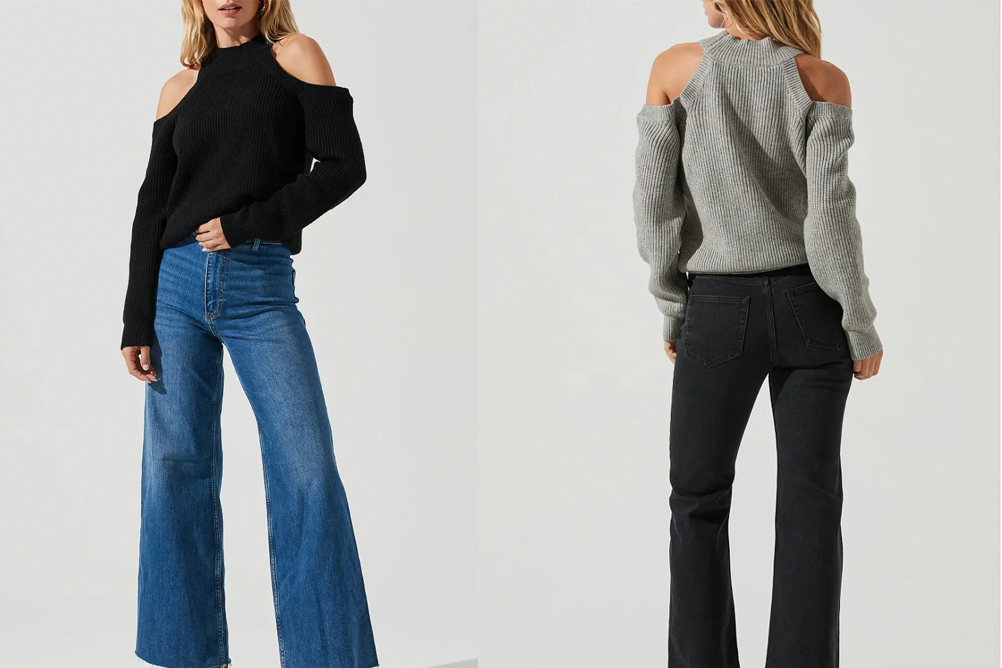 ASTR the Label Cold Shoulder Mock Neck Sweater