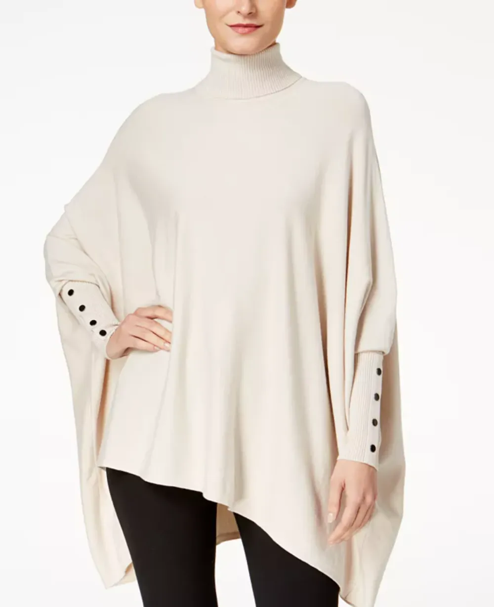 Alfani Turtleneck Poncho Sweater