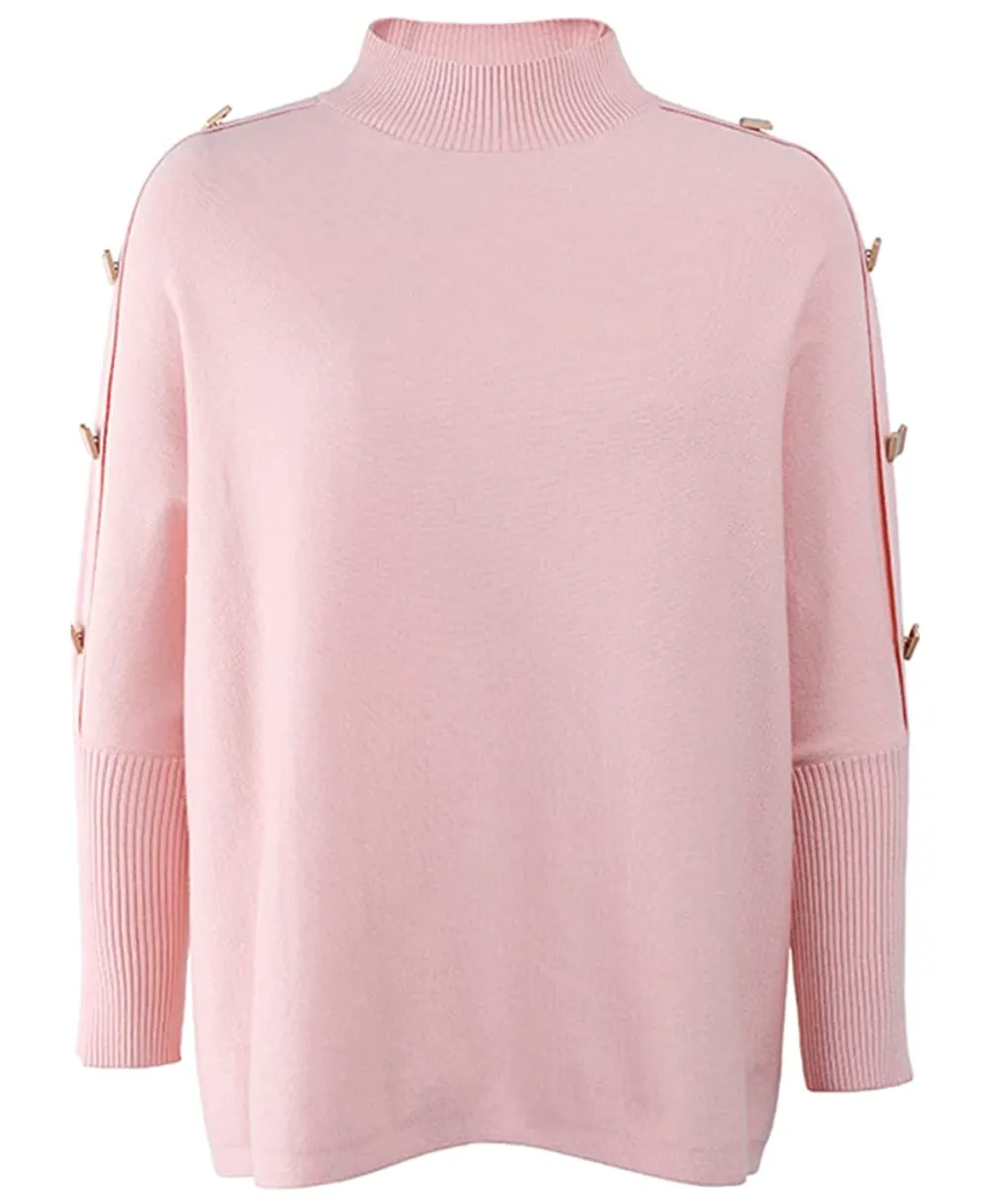 Angashion Women's Casual Oversized Mock Neck Pullover Sweater