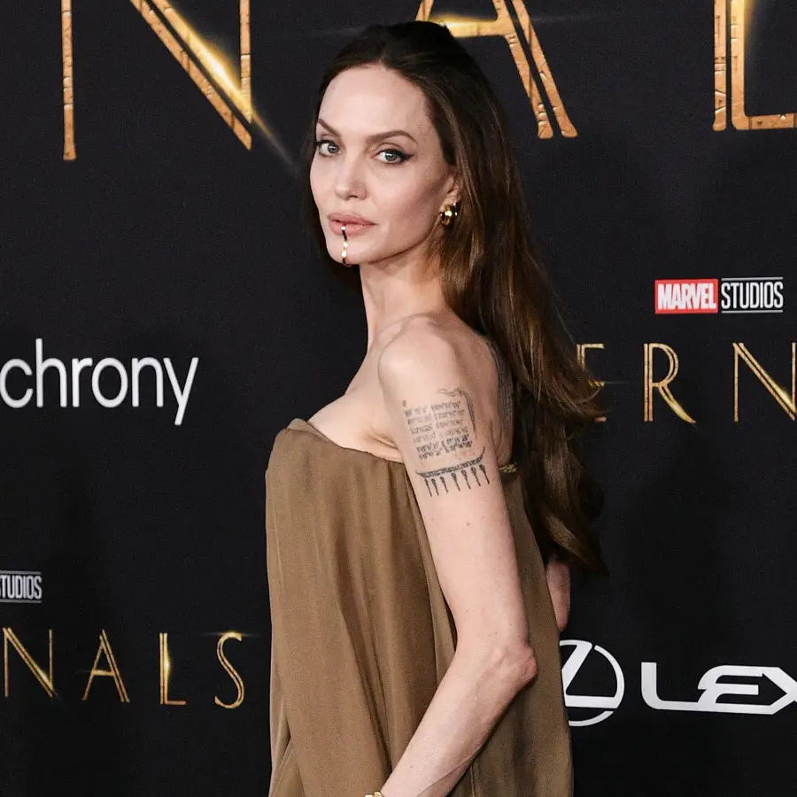 Angelina Jolie Brings Her 5 Youngest Kids Eternals Premiere Coordinating Looks