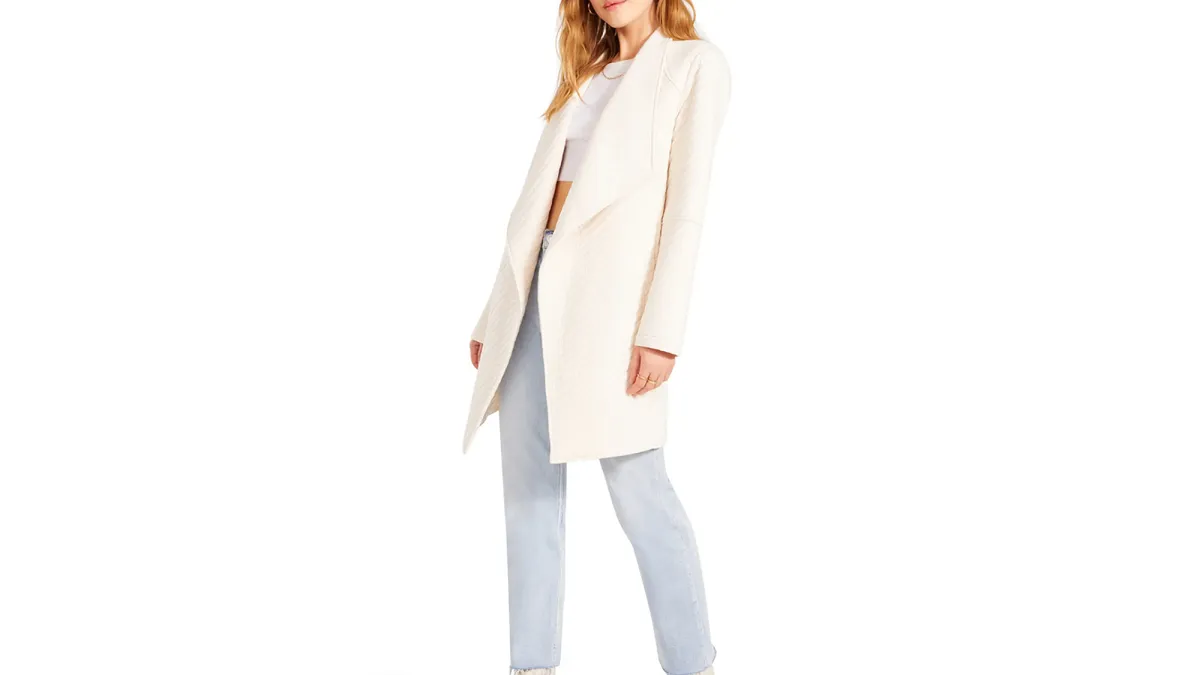 BB Dakota by Steve Madden Soft Landing Draped Open Front Rib Jacket
