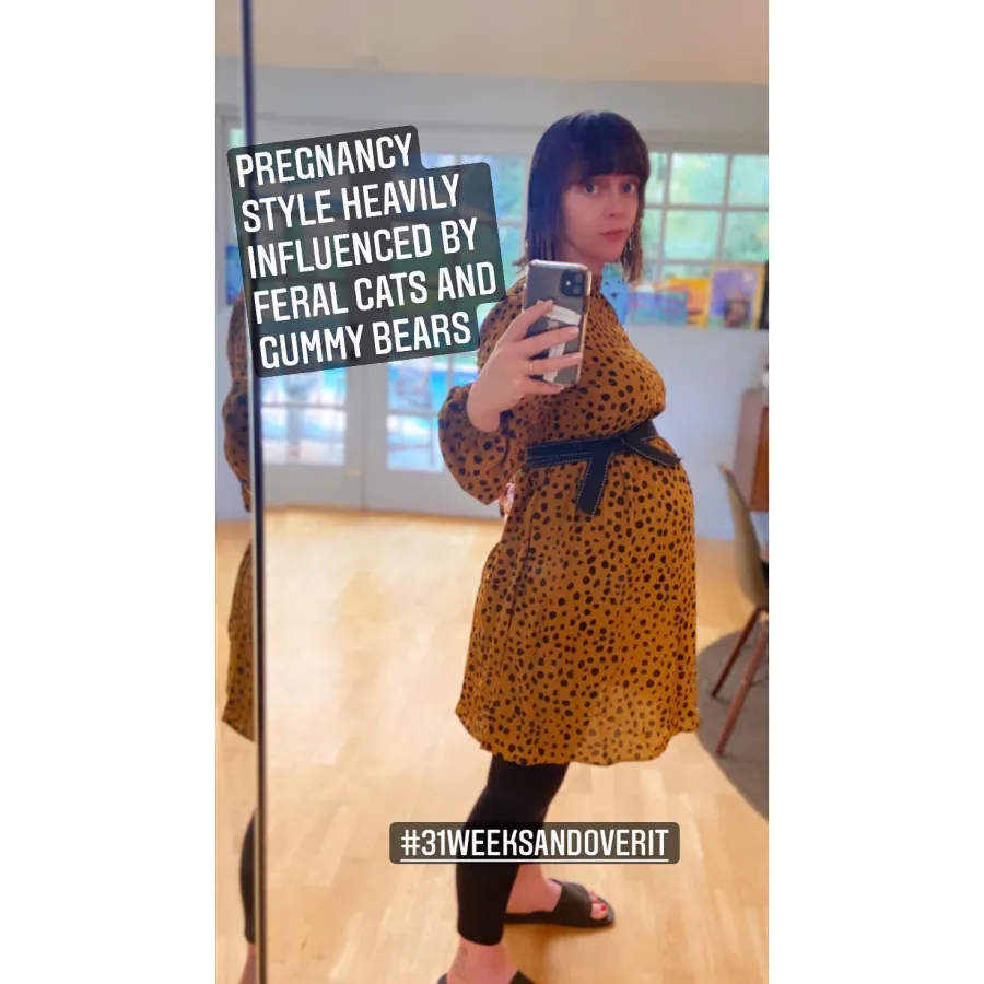 Christina Ricci Shows Off Her Baby Belly in Polka-Dot Dress