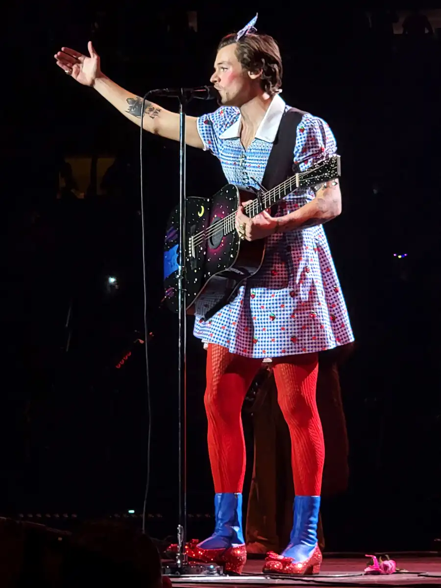 Harry Styles Performs in Dorothy Costume Halloween 2021