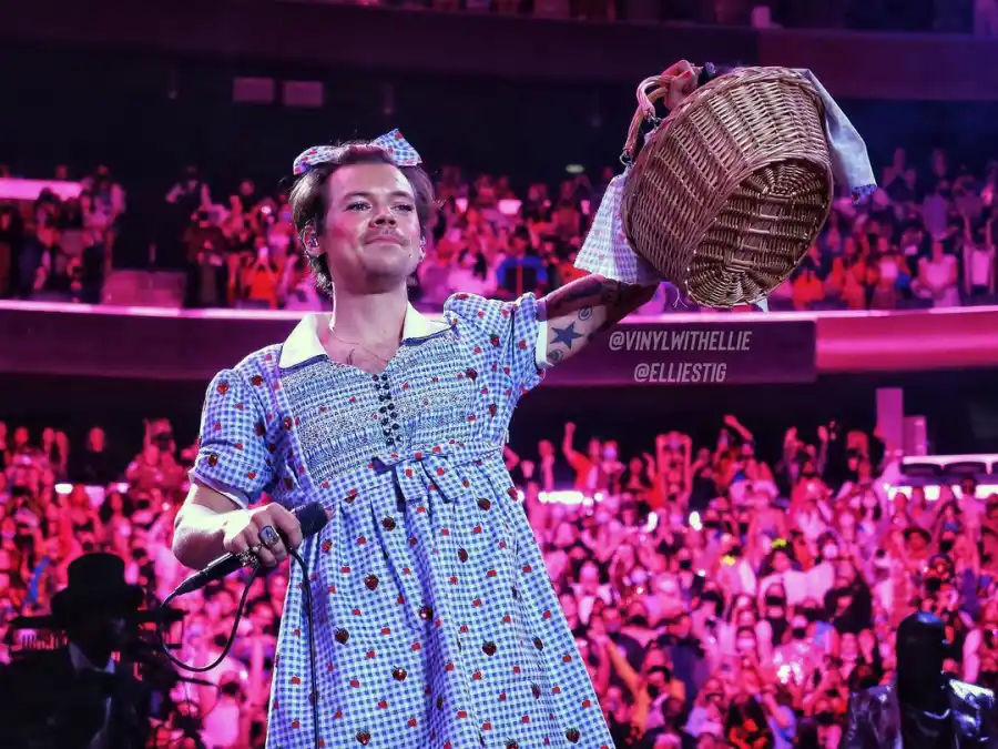 Harry Styles Performs in Dorothy Costume Halloween 2021
