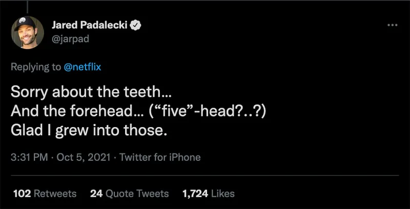 Jared Padalecki Joking Apologizes to Fans for His ‘Gilmore Girls’ Teenage Looks on the Show’s 21st Anniversary
