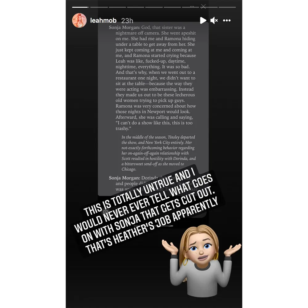 Leah McSweeney Accuses Sonja Morgan of &lsquo;Talking Mad S--t&rsquo; in New Book