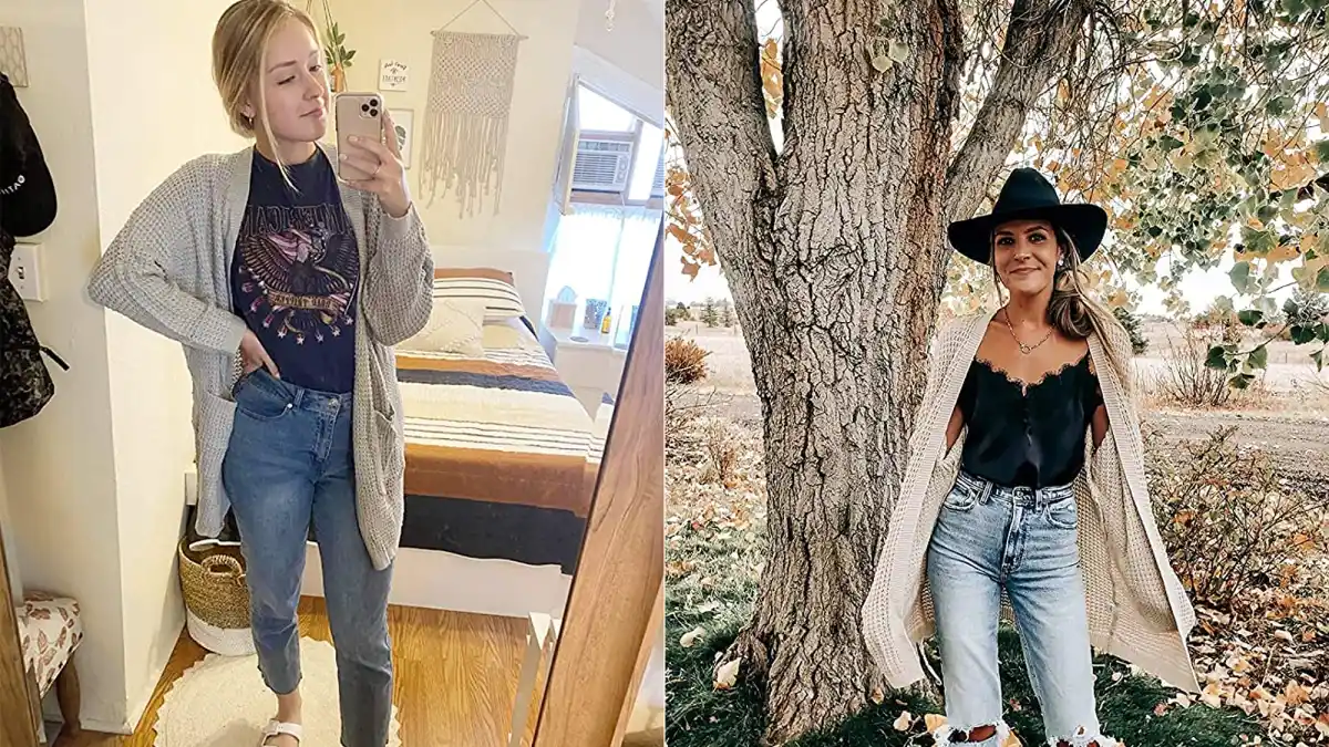 MEROKEETY Women's Oversized Batwing Sleeve Waffle Knit Sweater