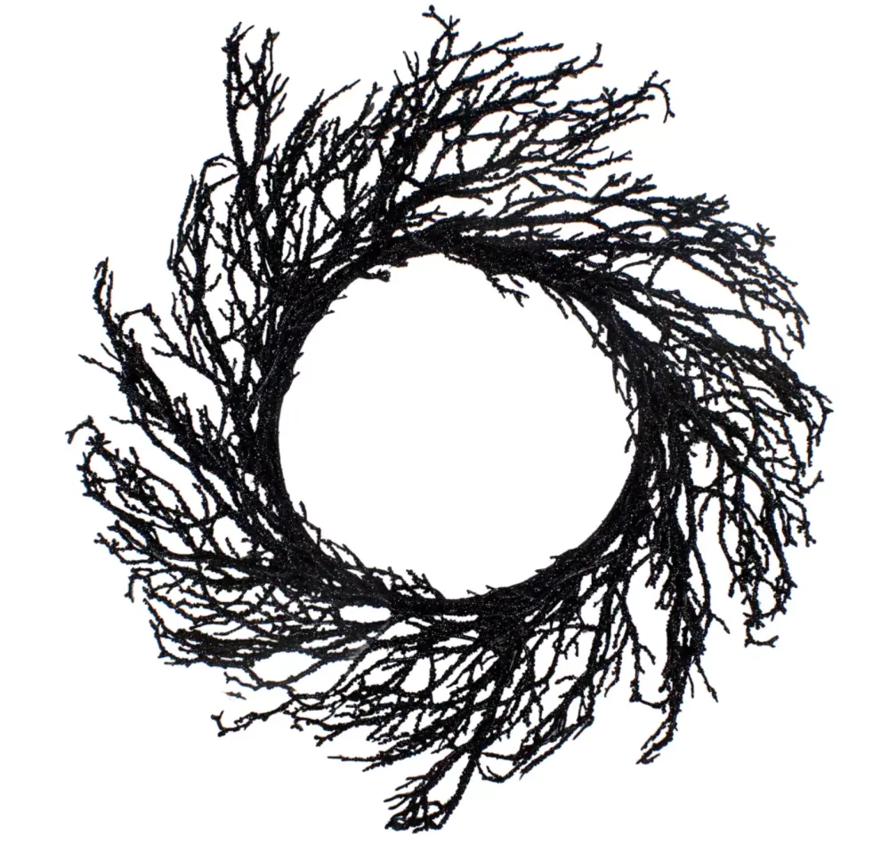 Northlight Black Twig Artificial Halloween Wreath, 24-Inch, Unlit