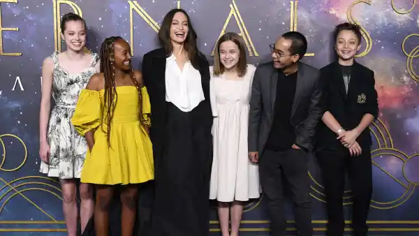 See Angelina Jolie Posing With 5 of Her Kids at 'Eternals' Premiere