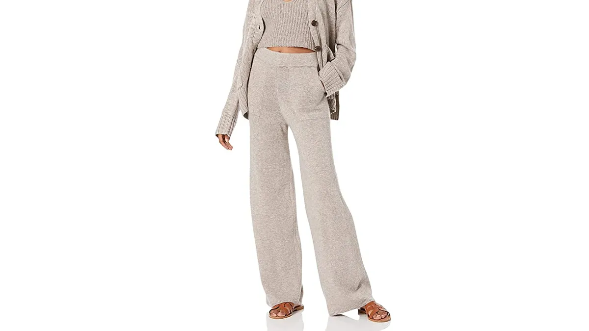 The Drop Women's Cynthia Wide Leg Sweater Pant