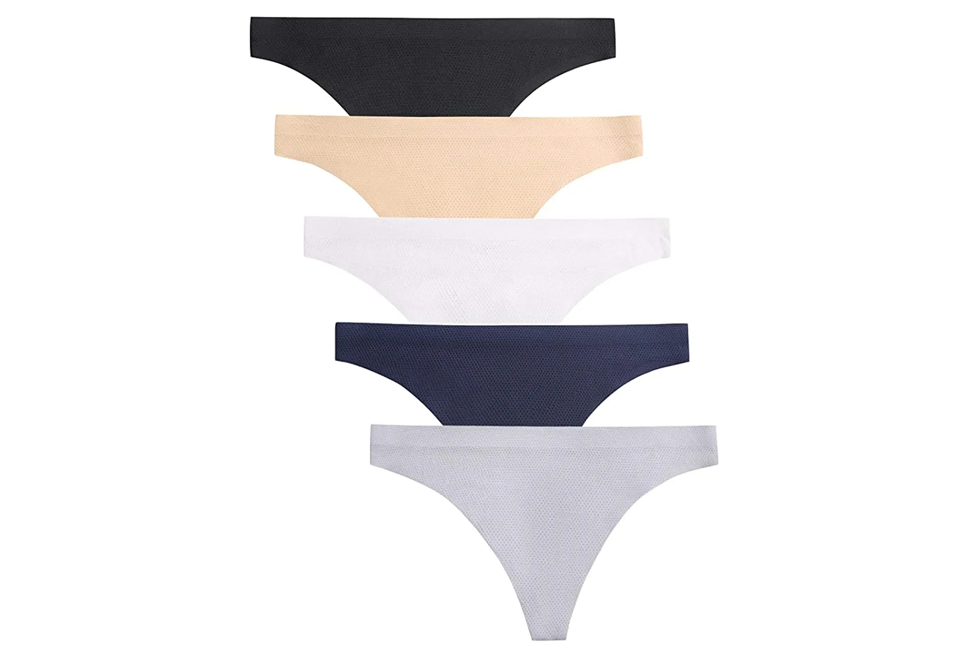 VOENXE Seamless No Show Thongs for Women 5 Pack