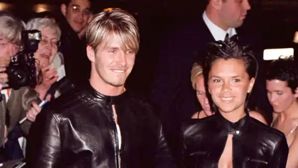 Victoria Beckham David Beckham Coordinated Clothing 1999 All Leather Versace
