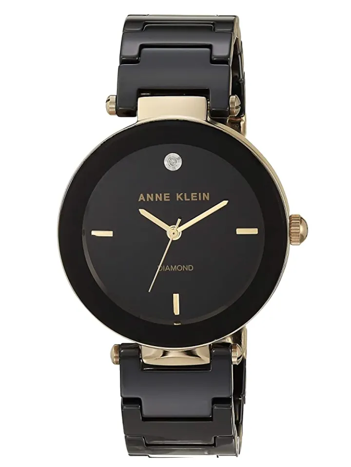 Anne Klein Women's Genuine Diamond Dial Ceramic Bracelet Watch