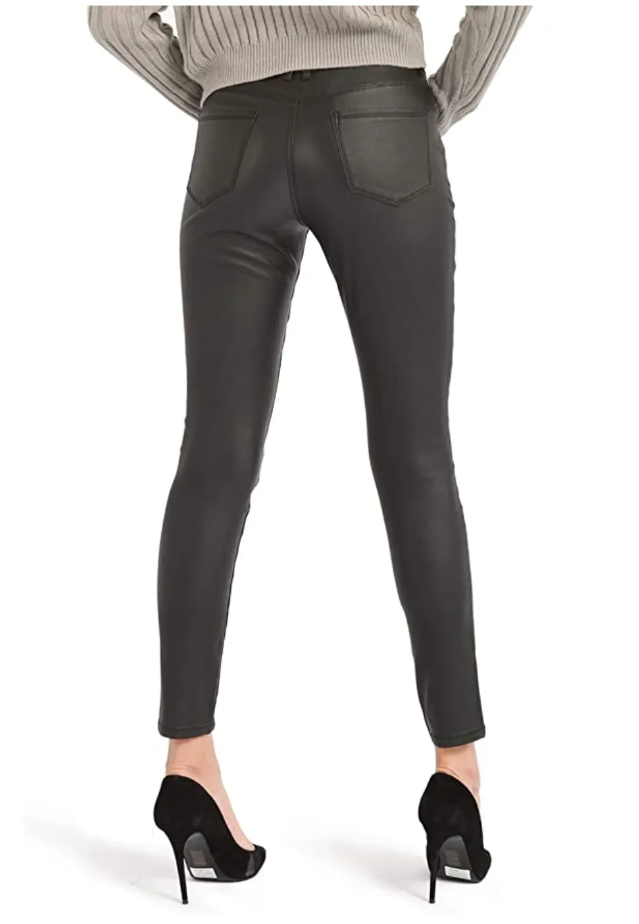 Bamans Women's Faux Leather Stretch Pants